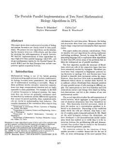 The Portable Parallel Implementation of Two Novel Mathematical