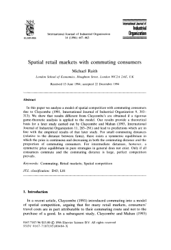 Industrial Organization Spatial retail markets with commuting