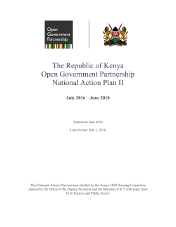 National Action Plan - Open Government Partnership