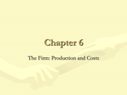 Chapter 6: The Firm: Production and Costs