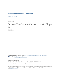 Separate Classification of Student Loans in Chapter 13