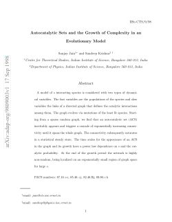 Autocatalytic Sets and the Growth of Complexity in an Evolutionary