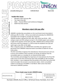Members reject LGA pay offer Inside this issue: