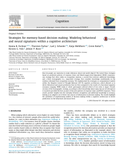 Strategies for memory-based decision making: Modeling behavioral
