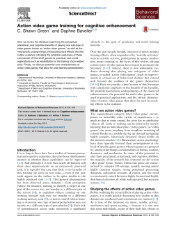 Action video game training for cognitive enhancement