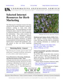 Selected Internet Resources for Herb Marketing
