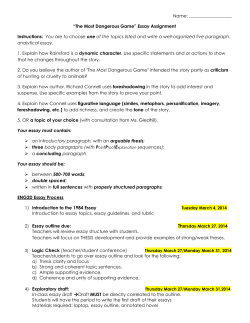 Most Dangerous Game Essay