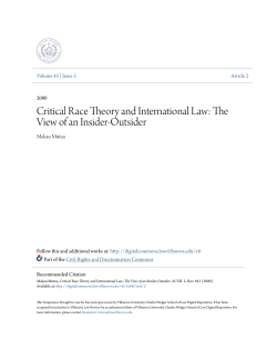 Critical Race Theory and International Law: The View of an Insider