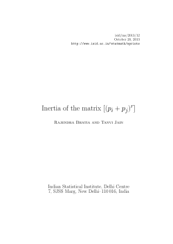 Inertia of the matrix [(pi + pj ) ] - Indian Statistical Institute, Delhi