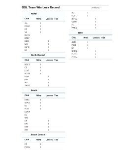 GSL Team Win Loss Record - Gwinnett County Swim League