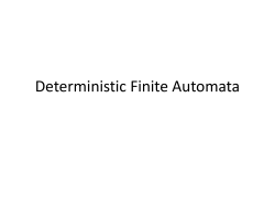 Deterministic Finite Automata