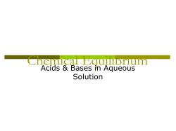Acid-Base Equilibrium