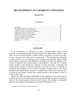 Amartya Sen: Development as Capability Expansion