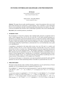 ON PATH-CONTROLLED GRAMMARS AND PSEUDOKNOTS