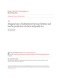 Marginal rates of substitution between fertilizer and land in