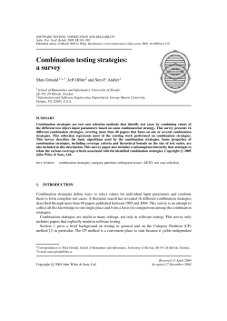 Combination testing strategies: a survey