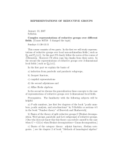 Lecture notes in Representation Theory