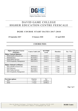 Course Fee List - David Game Higher Education