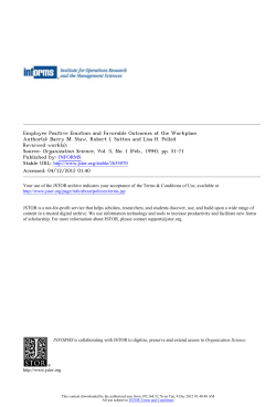 Employee Positive Emotion and Favorable Outcomes at the Workplace