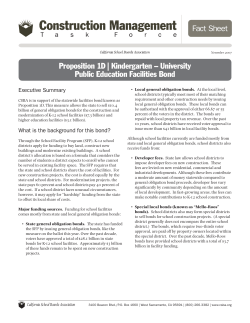 Fact Sheet Proposition 1D | Kindergarten &ndash; University Public