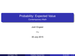 Probability: Expected Value