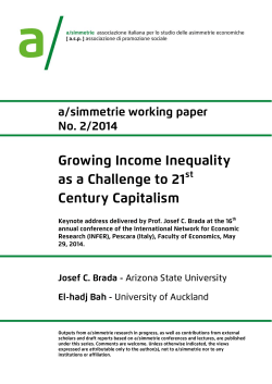 Growing Income Inequality as a Challenge to 21