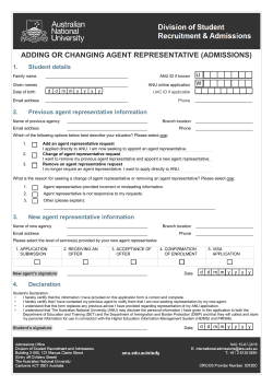 adding or changing agent representative (admissions)