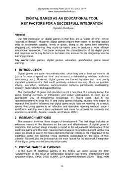 digital games as an educational tool key factors for a succesfull