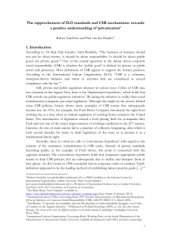 The rapprochement of ILO standards and CSR mechanisms