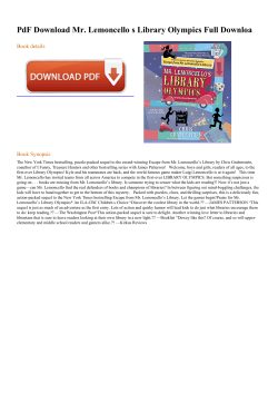 PdF Mr. Lemoncello s Library Olympics