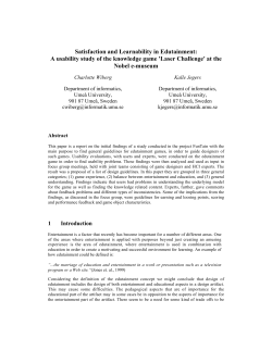 Satisfaction and Learnability in Edutainment: A usability study of the
