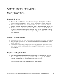 Game Theory for Business Study Questions