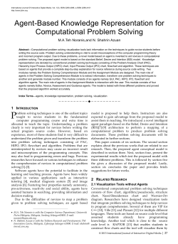 Agent-Based Knowledge Representation for Computational