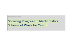 Progress in Mathematics Scheme of Work for Year 5