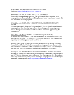 NEW TOPICS: Free Webinars for Congregational Leaders Register