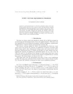 FUZZY VECTOR EQUILIBRIUM PROBLEM 1. Introduction The fuzzy