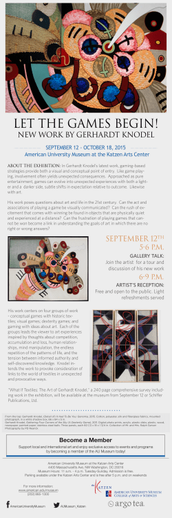 LET THE GAMES BEGIN! - Cranbrook Academy of Art