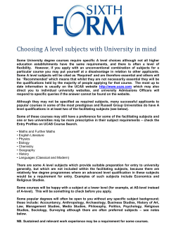 Choosing A Level Subjects for University Courses