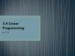 3.4 Linear Programming