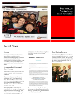 Newsletter - Badminton Canterbury