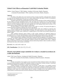 Global Crisis Effects on Romanian Credit Risk Evaluation Models