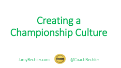 Creating a Championship Culture