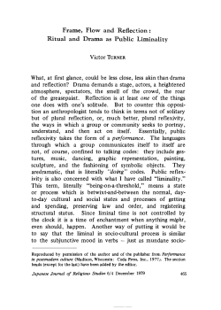 Frame, Flow and Reflection : Ritual and Drama as Public Liminality