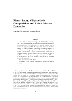 Firms Entry, Oligopolistic Competition and Labor Market Dynamics