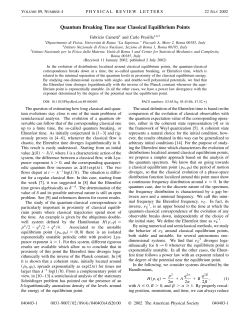 Quantum Breaking Time near Classical Equilibrium Points