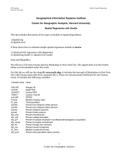 Spatial Regression with GeoDa
