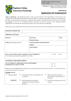 Application for Employment