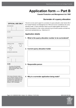 Surrender of a quarry allocation - Department of Environment and