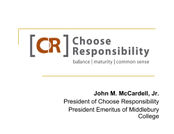 Choose Responsibility: balance | maturity | common sense