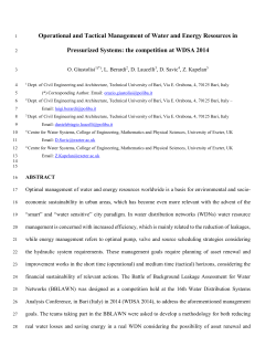 Operational and Tactical Management of Water and Energy